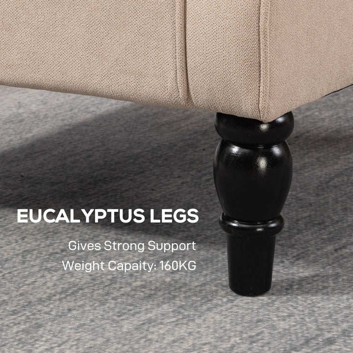 MCL Wingback Accent Chair, Retro Upholstered Button Tufted Occasional Chair for Living Room and Bedroom, Beige