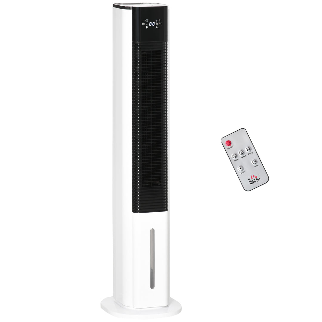 Portable Air Cooler, 6L Tank Humidifier Evaporative Ice Cooling Fan Water Conditioner Unit with 3 Modes, 3 Speed, Remote, Timer, Oscillating for Home Bedroom, White