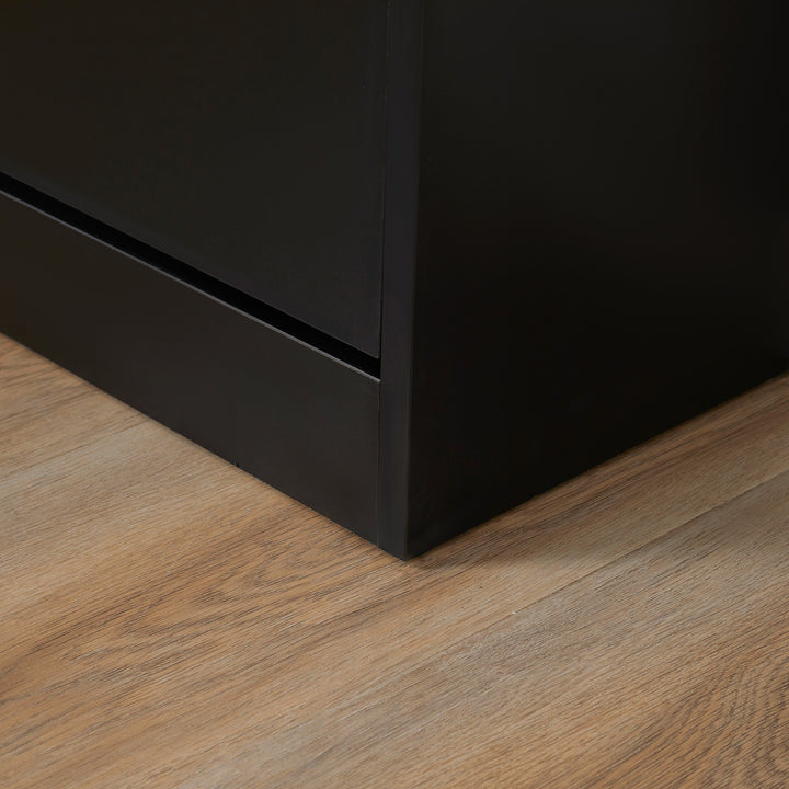 2 Drawer Shoe Cabinet, Narrow Shoe Storage Cabinet with Flip Doors and Adjustable Shelves, Slim Shoe Cupboard for 12 Pairs of Shoes for Entryway, Hallway, Black