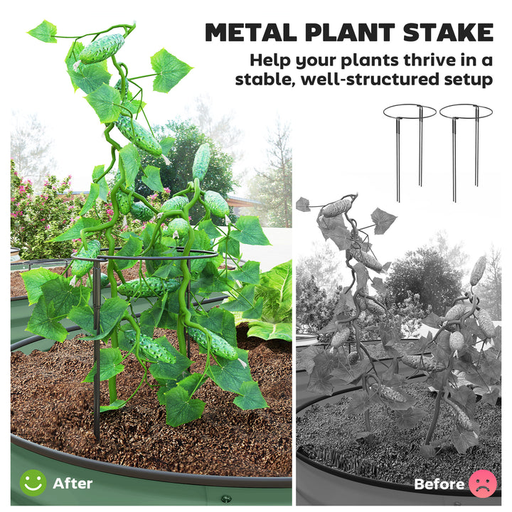 Set of Two 181 x 93cm Steel Planters - Green