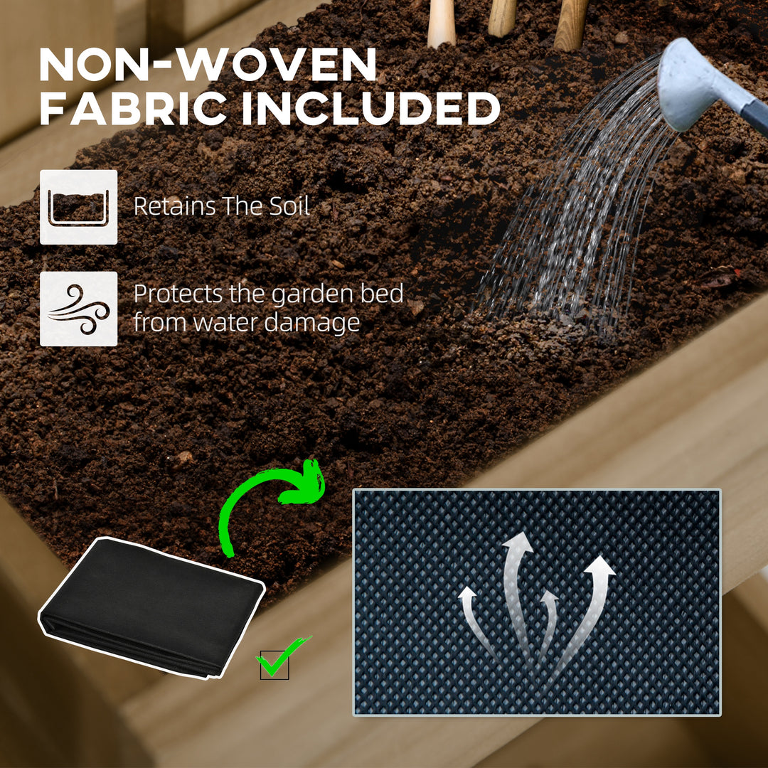 Set of 2 Wall-mounted Wooden Garden Planters with Trellis, Drainage Holes and Movable Planter Boxes, Wall Raised Garden Bed for Patio, Carbonised