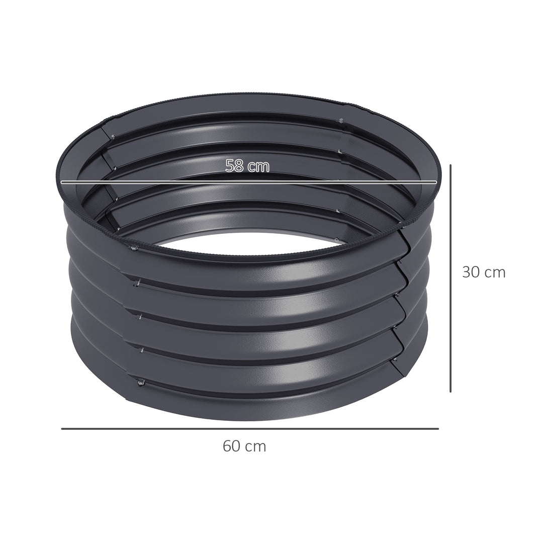 Set of 2 Raised Garden Bed, Metal Planter Box with Safety Edging, Easy-to-assemble Stock Tank, Dark Grey