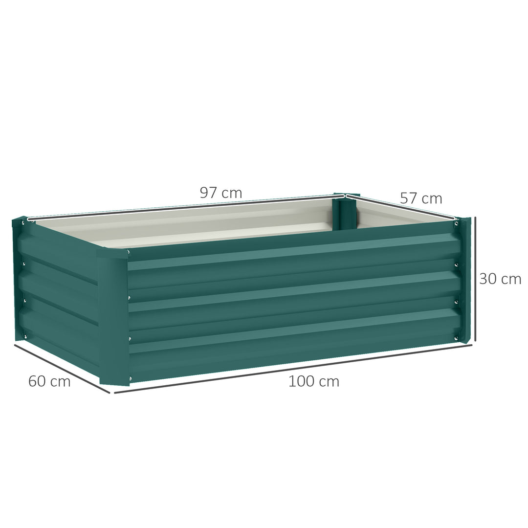 Set of Two 100 x 60cm Steel Planter Boxes -Green