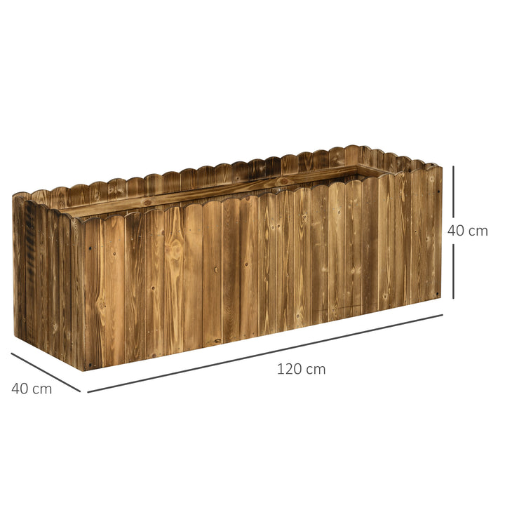 172L Raised Garden Bed, Wooden Rectangle Planter Box, Outdoor Herb Vegetable Flower Pot (120L x 40W x 40H cm)
