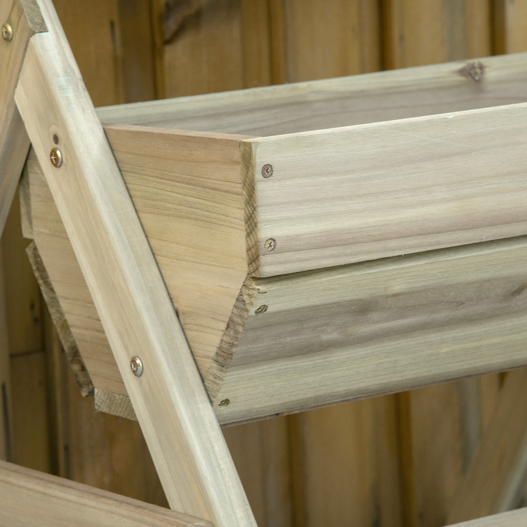 3 Tier Raised Garden Bed Wooden Elevated Planter Box Kit, 66L for Flower, Vegetable, Herb, 65x75x78cm, Green