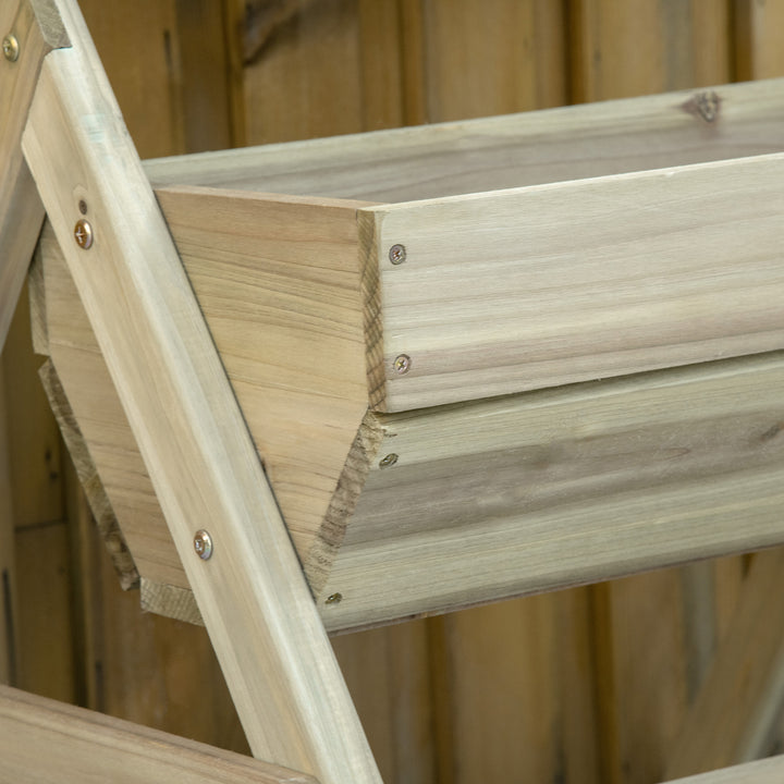 3 Tier Raised Garden Bed Wooden Elevated Planter Box Kit, 66L for Flower, Vegetable, Herb, 65x75x78cm, Green