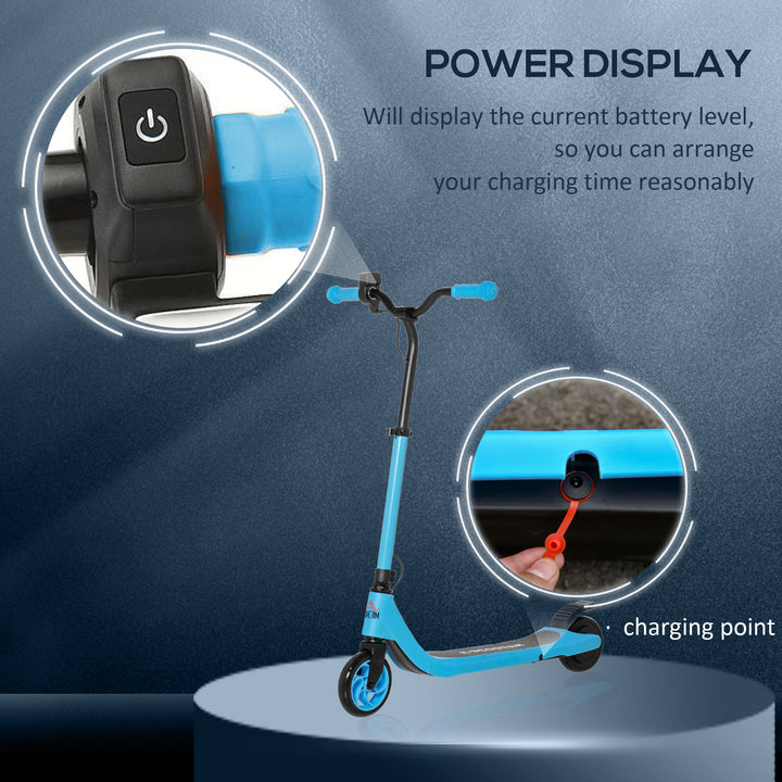 Electric Scooter, 120W Motor E-Scooter, Adjustable Height, Rear Brake for Ages 6+ Years - Blue