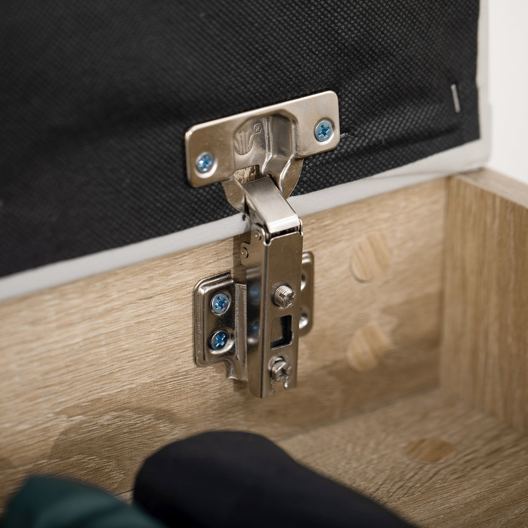 MCL Shoes Cabinet Bench Hidden Storage Padded Seat Organiser Footwear Rack Hallway Oak Tone