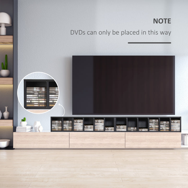 204 CD Media Display Shelf Unit Set of 2 Blu-Ray Tower Rack w/ Adjustable Shelves Bookcase Storage Organiser, Black