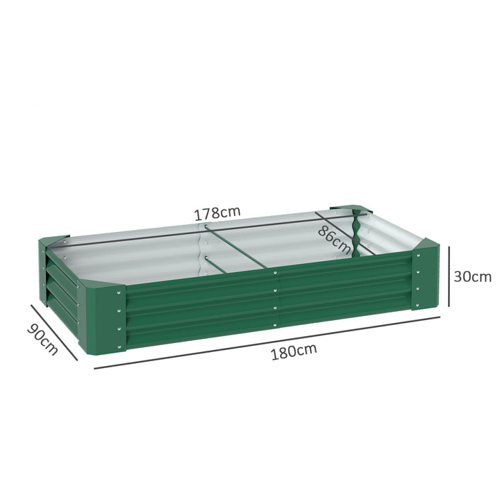 180 x 90cm Galvanised Steel Open Planter - Green