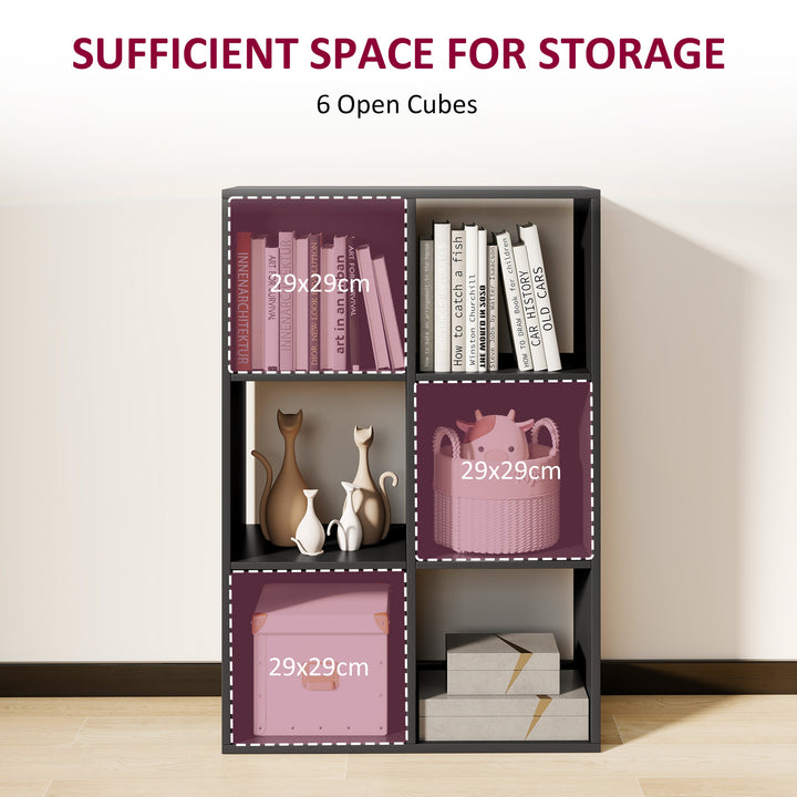 6-Cube Bookshelf - Black