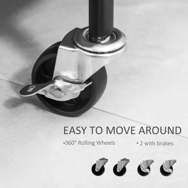 MCL Metal Clothes Rack with Shoe Storage, Clothing Rail on Wheels, Freestanding Hall Tree, Coat Stand with 2 Storage Shelf, Black