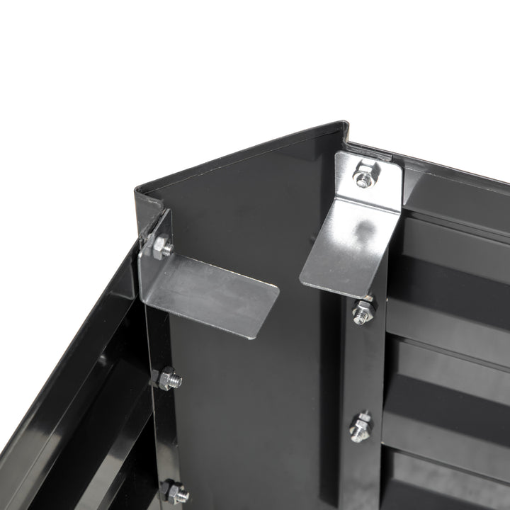 Outsuuny Galvanised Raised Garden Bed, Outdoor Planter Box with Greenhouse and Cover for Vegetables, Flowers, Dark Grey