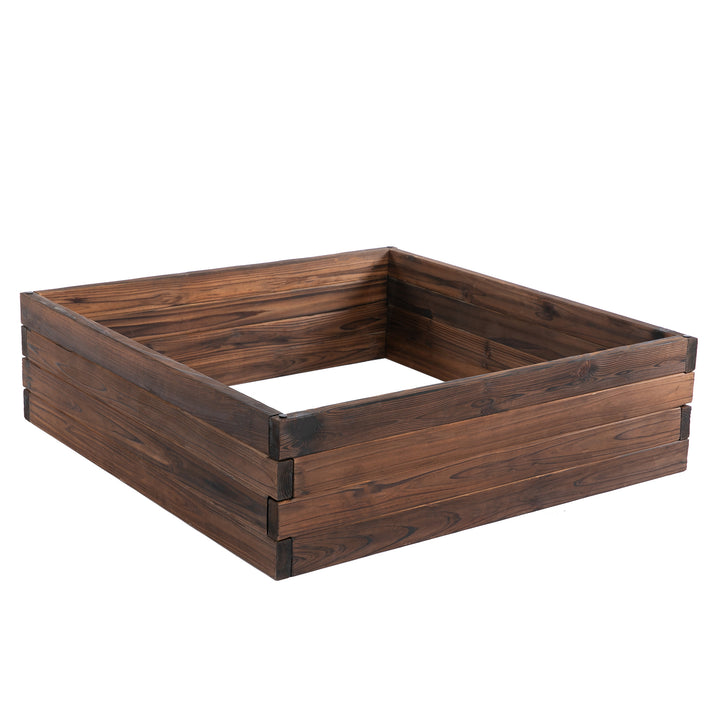 128L Wooden Raised Beds for Garden Planter Grow Containers For Outdoor Patio Plant Flower Vegetable 80L x 80W x 22.5H cm