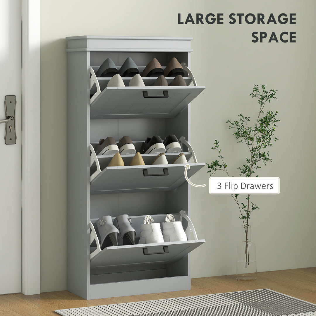 MCL Three-Drawer Minimalistic Shoe Cabinet - Grey