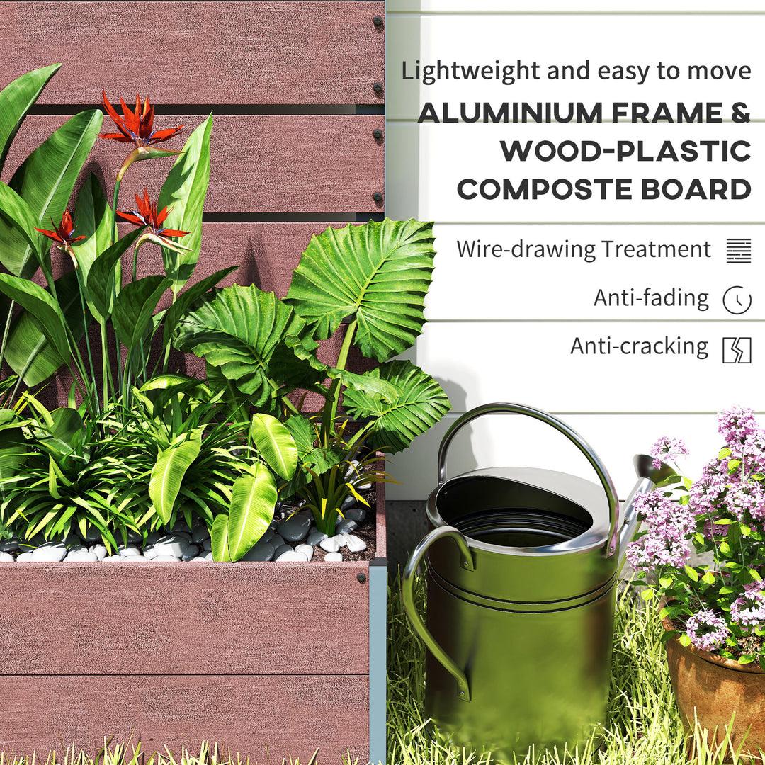 34 x 69.5cm Garden Planter Box, with Back Trellis, Brown