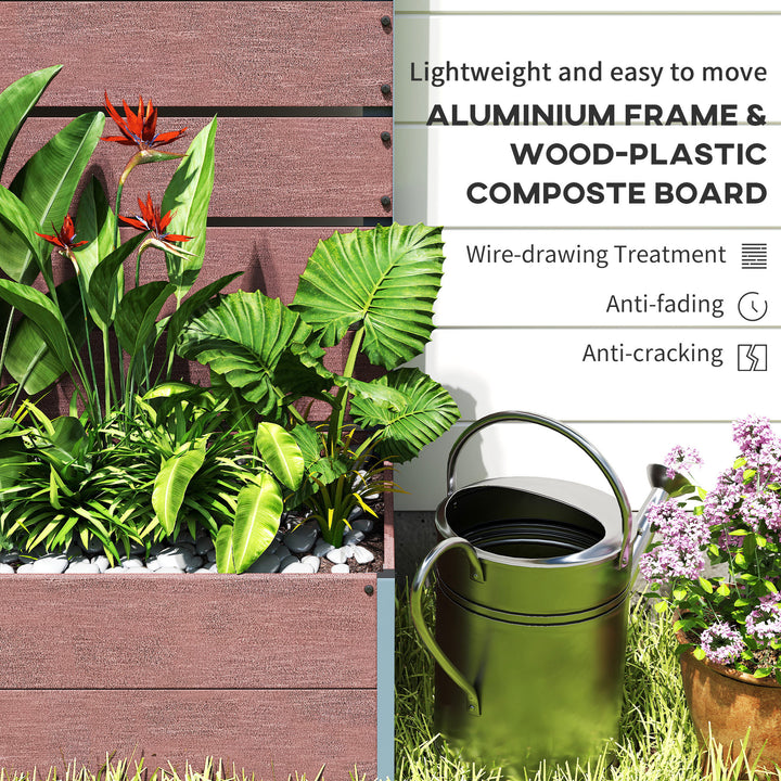 34 x 69.5cm Garden Planter Box, with Back Trellis, Brown