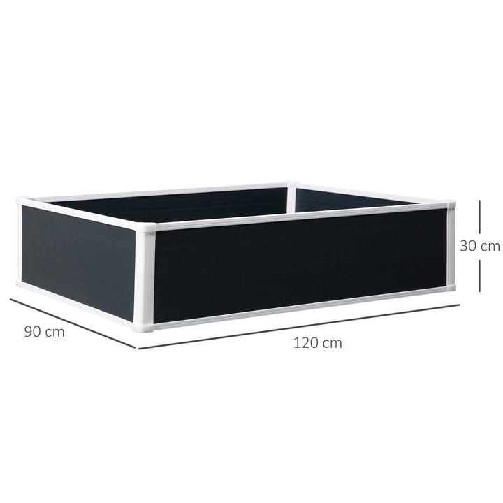 302L Raised Garden Bed, Weather-resistant PP Planter Box Containers for Outdoor Patio Plant Flower Vegetable, 120 x 90 x 30 cm