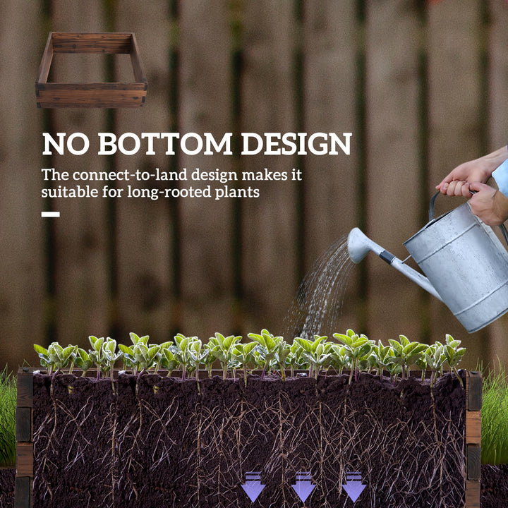 128L Wooden Raised Beds for Garden Planter Grow Containers For Outdoor Patio Plant Flower Vegetable 80L x 80W x 22.5H cm