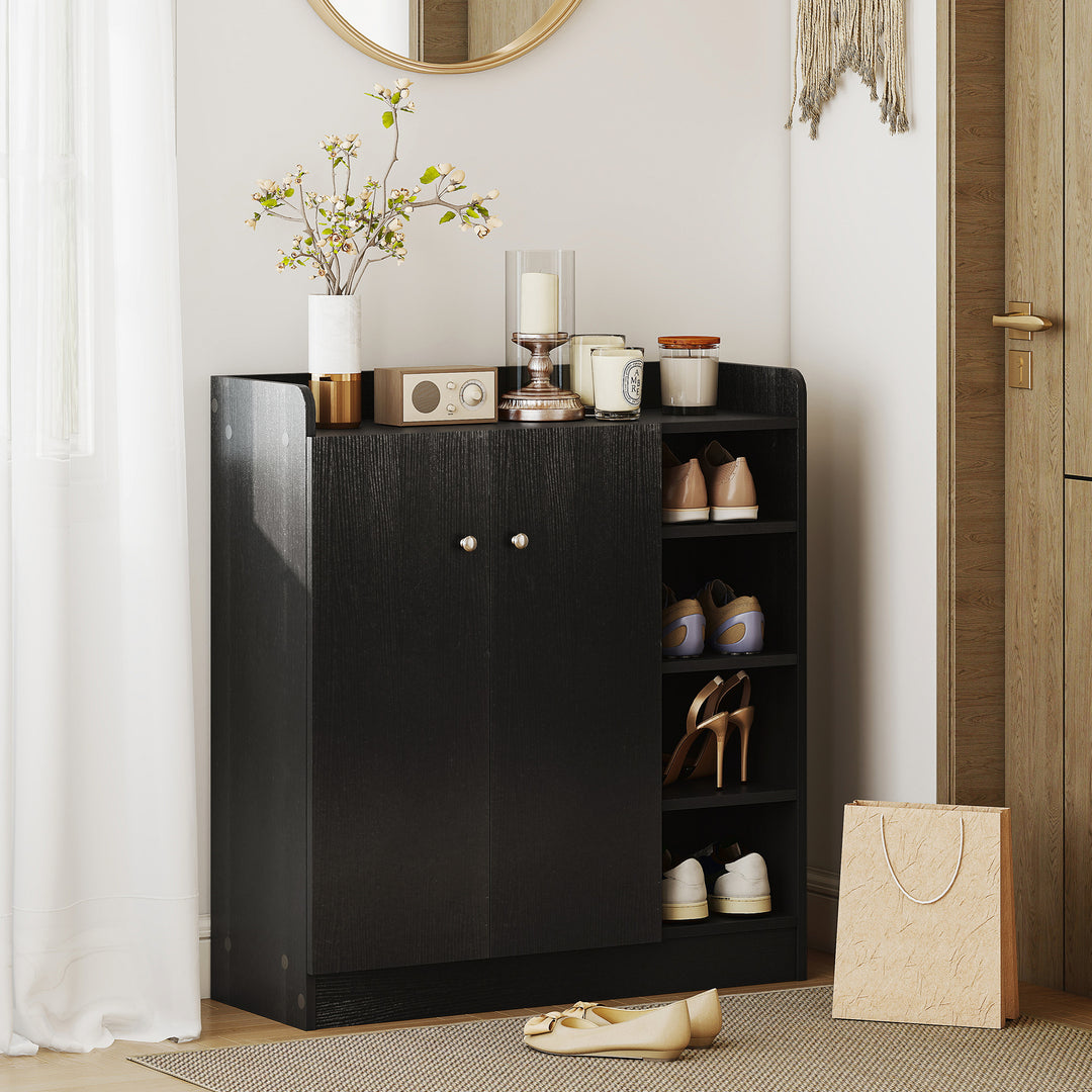 MCL Shoe Storage Cabinet with Adjustable Shelves - Black