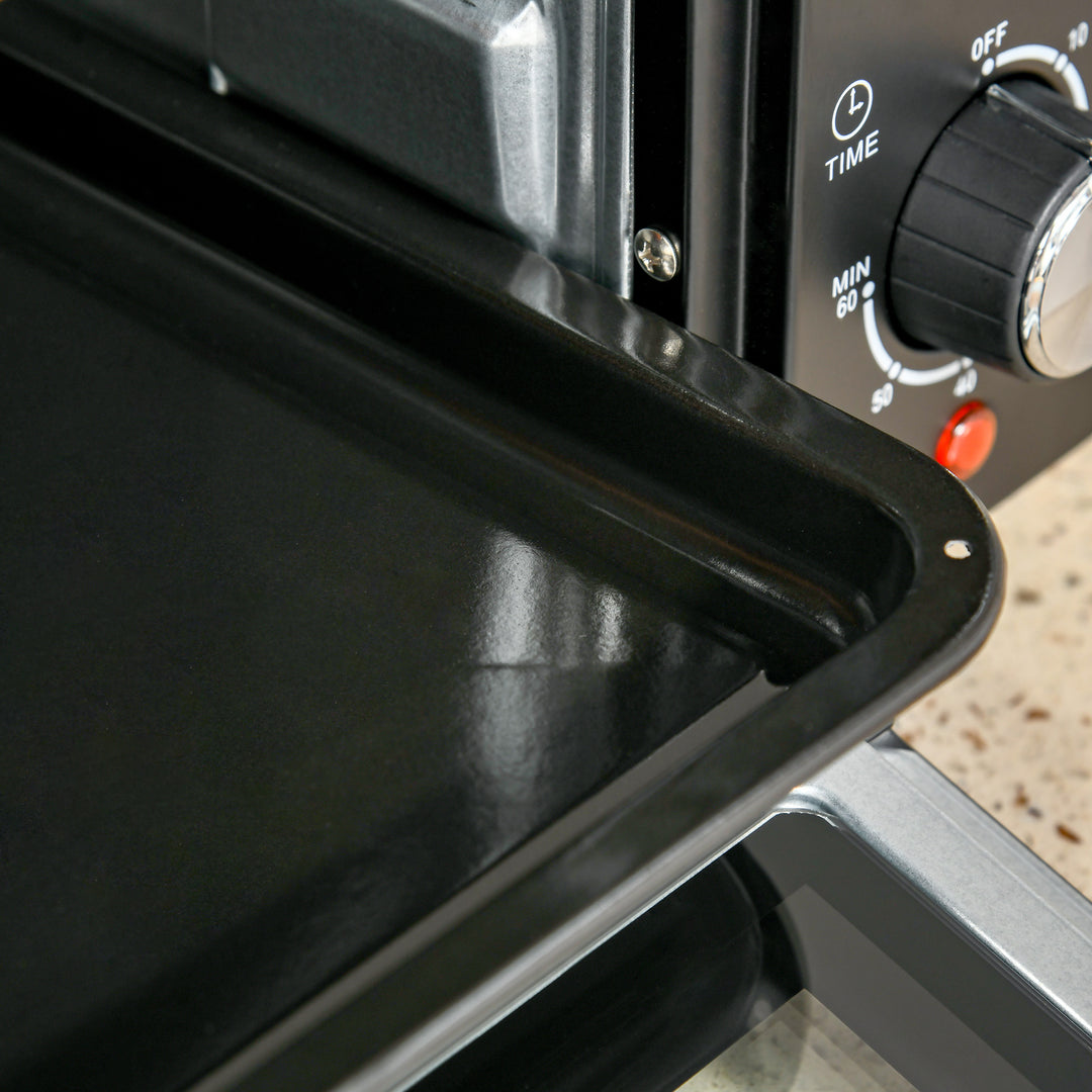 21L Mini Countertop Oven, 100°C-230°C Adjustable Temp - Black