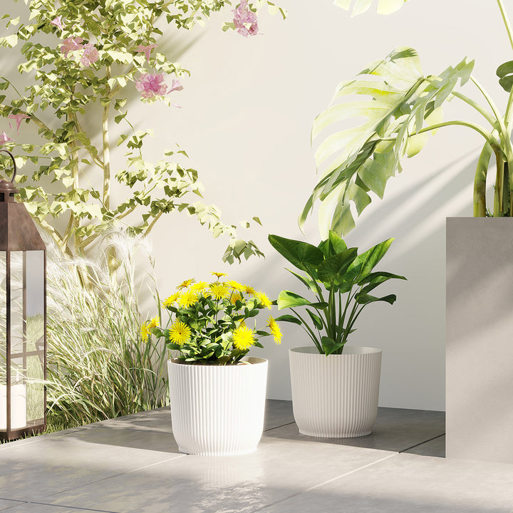 Set of Two Ф22cm Planters - White