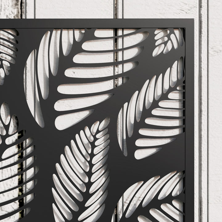 Outdoor Metal Planter, with Back Trellis - Black