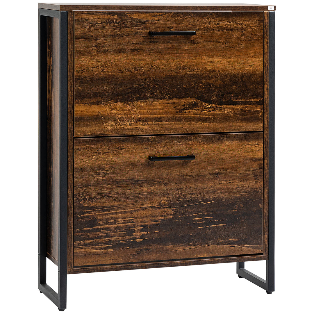 12-Shoe, Two-Door Storage Cabinet - Wood-Effect