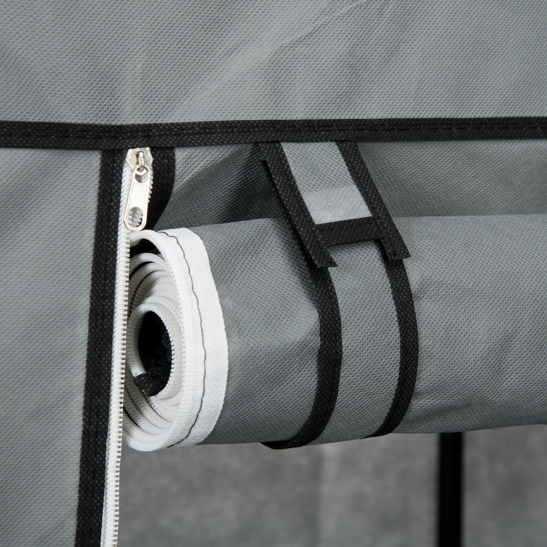 Fabric Wardrobe, Portable Wardrobe, Clothes Storage Unit with 5 Compartments, Hanging Rail and 2 Fabric Drawers, 102 x 42.5 x 162.5cm, Dark Grey