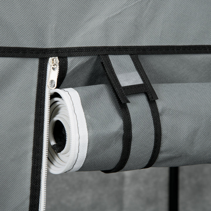 Fabric Wardrobe, Portable Wardrobe, Clothes Storage Unit with 5 Compartments, Hanging Rail and 2 Fabric Drawers, 102 x 42.5 x 162.5cm, Dark Grey