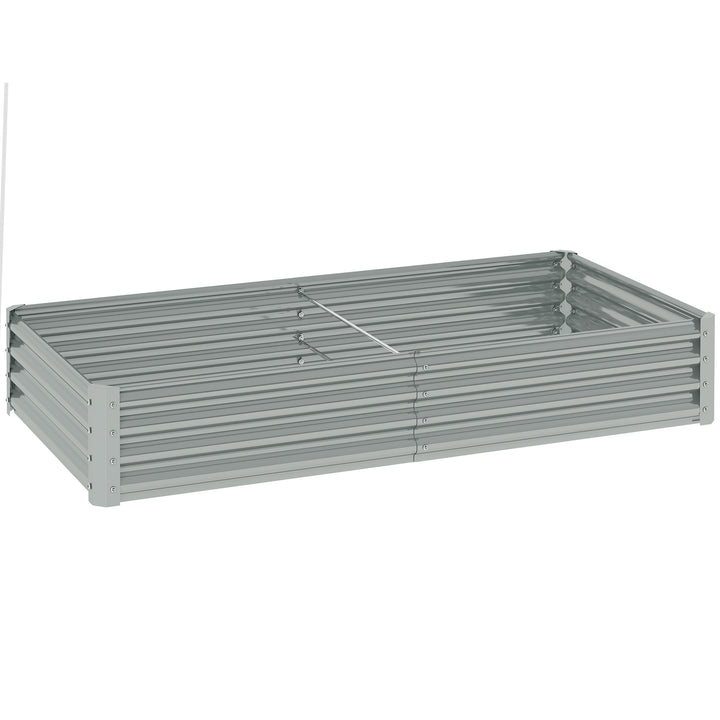 180 x 90cm Galvanised Steel Open Planter - Silver