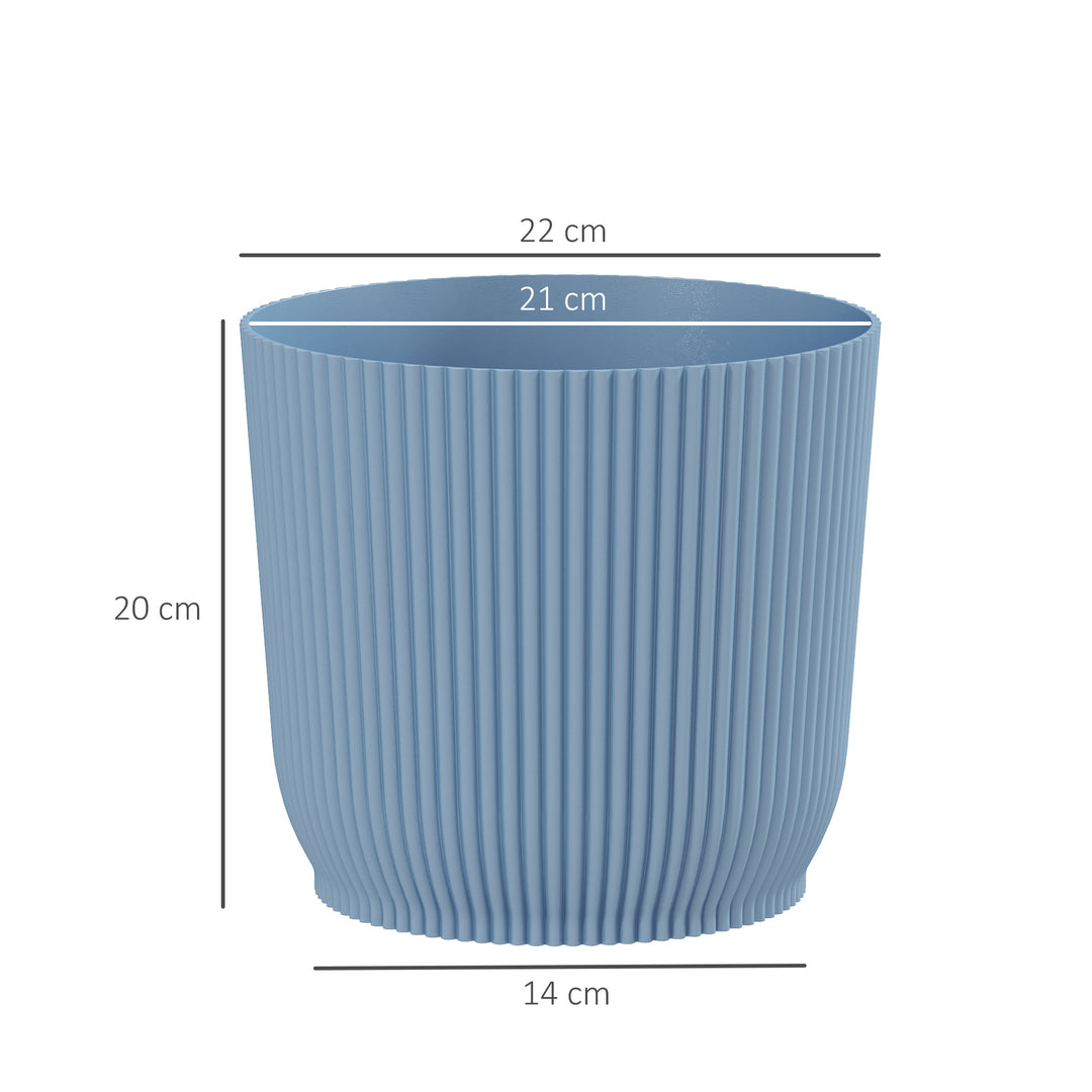 Set of Three Ф22cm Planters - Blue