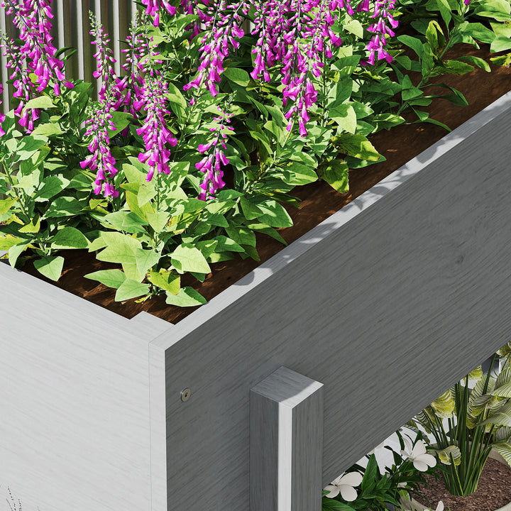 Wooden Two-Tier Raised Planter - Grey