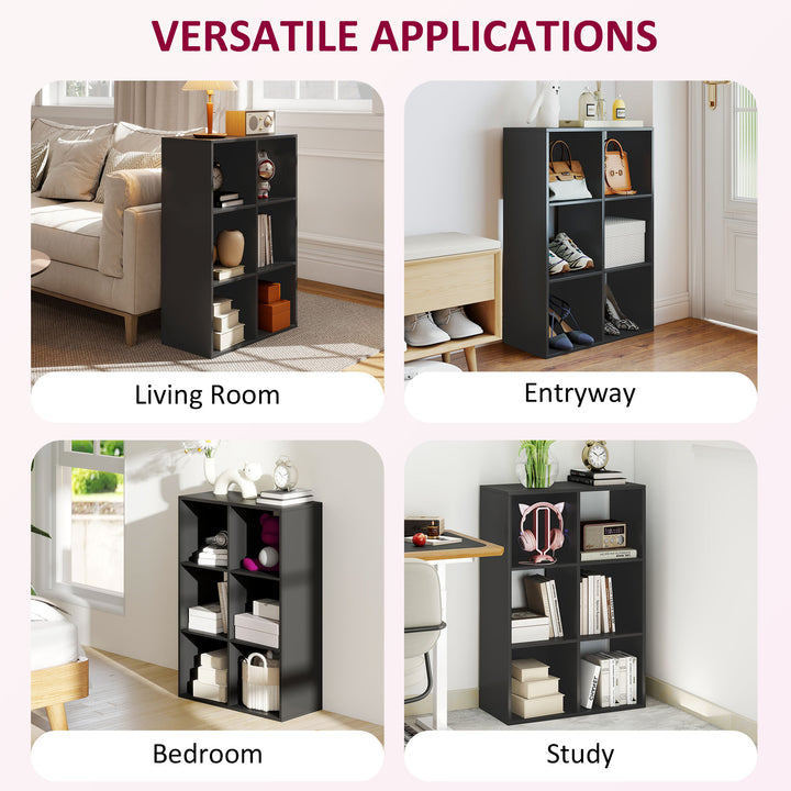 6-Cube Bookshelf - Black