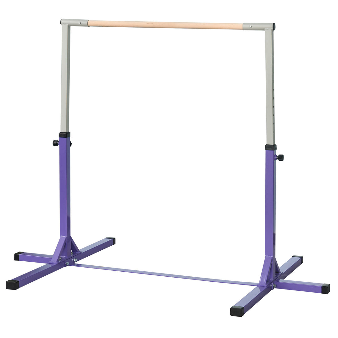 Steel Frame Adjustable Horizonal Gymnastics Bar For Kids Home Gym Training Purple