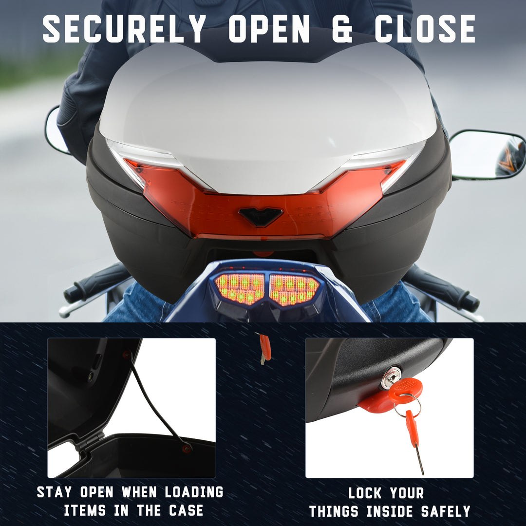 32L Motorcycle Tail box Helmet Top Case Motorbike Luggage Storage Trunk Carrier Mount Rack