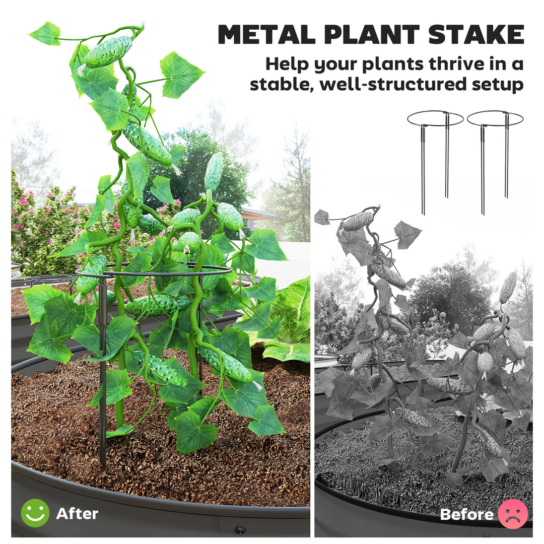 Set of Two 181 x 93cm Steel Planters - Dark Grey