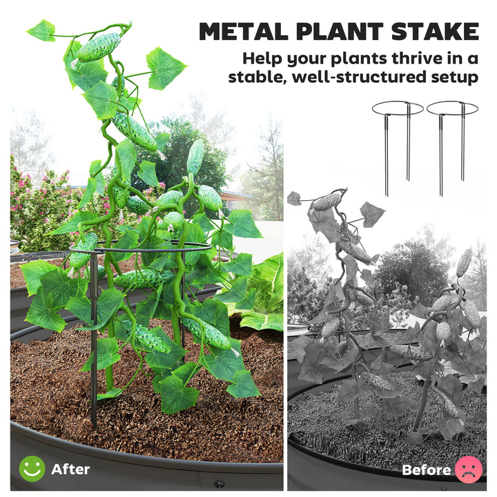 Set of Two 181 x 93cm Steel Planters - Dark Grey