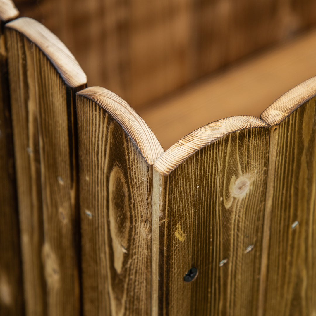 109L Raised Garden Bed, Wooden Rectangle Planter Box, Outdoor Herb Vegetable Flower Pot (100L x 40W x 30H cm)