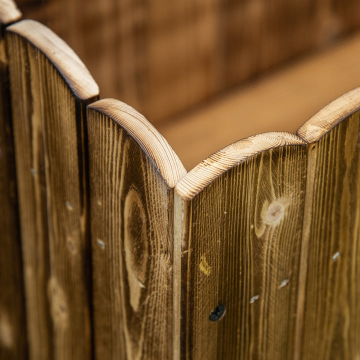 109L Raised Garden Bed, Wooden Rectangle Planter Box, Outdoor Herb Vegetable Flower Pot (100L x 40W x 30H cm)