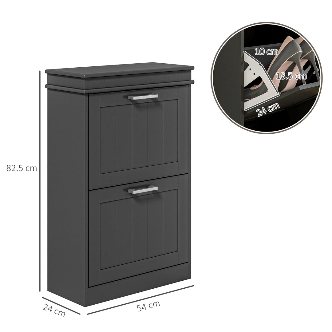 MCL Two-Drawer Minimalistic 10-Shoe Cabinet - Black