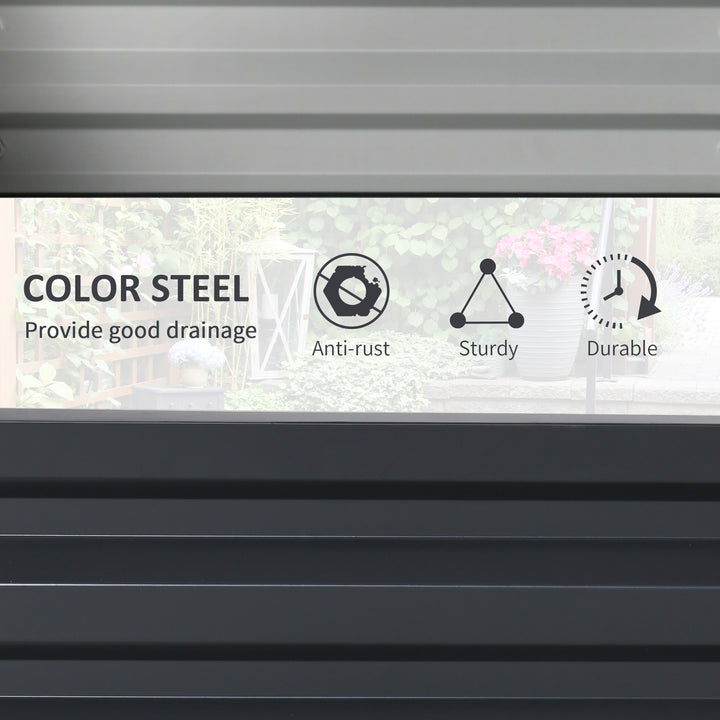 MCL Raised Beds for Garden, Galvanized Outdoor Planters, for Herbs and Vegetables, Use for Patio, Backyard, Balcony, Grey