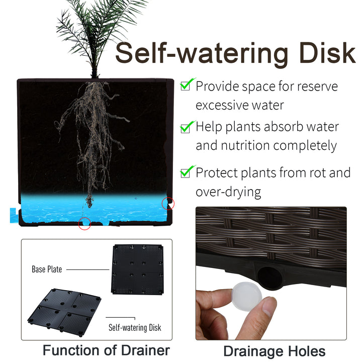 MCL 26L Garden Raised Bed Elevated Patio Flower Plant Planter Box PP Vegetables Planting Container, Brown