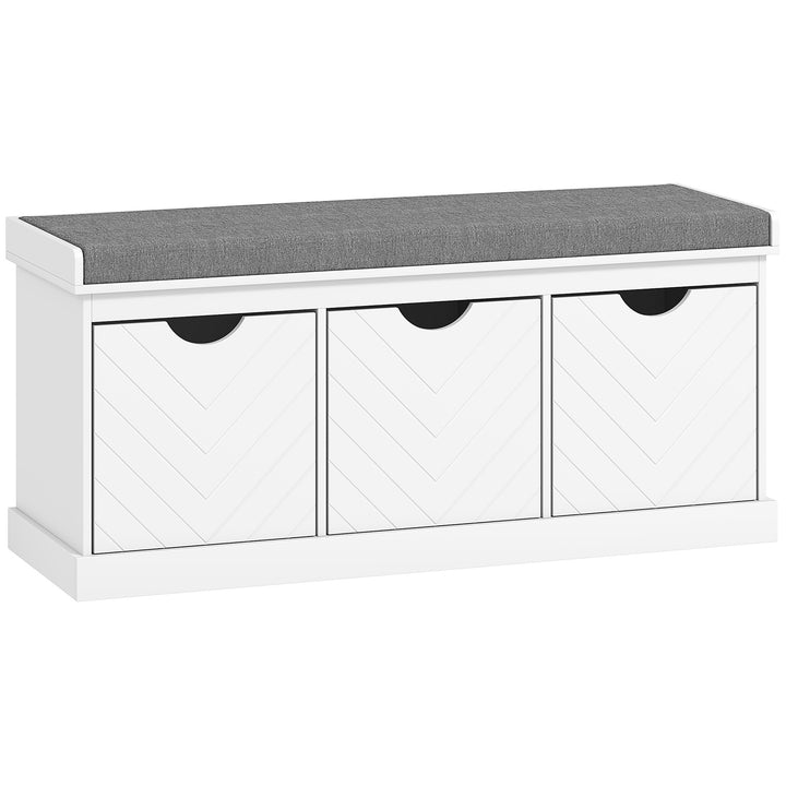 MCL Three-Drawer Shoe Bench, with Seat - White