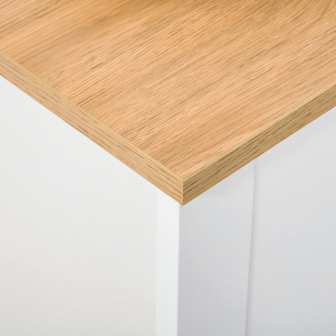 Narrow Shoe Cabinet, Space Saving Shoe Storage Cabinet with 2 Flip Drawers and Adjustable Shelves for 6-12 Pairs of Shoes for Hallways and Living Room, White