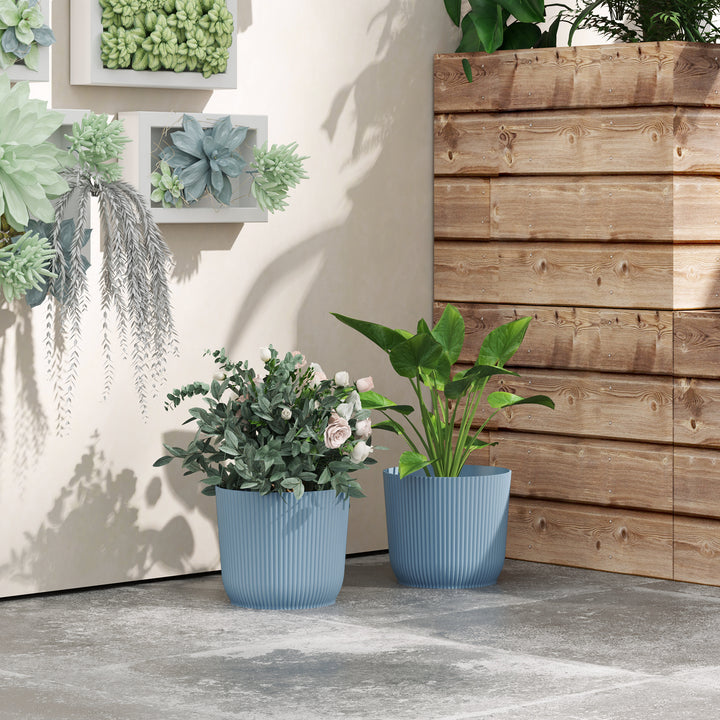 Set of Two Ф22cm Planters - Blue
