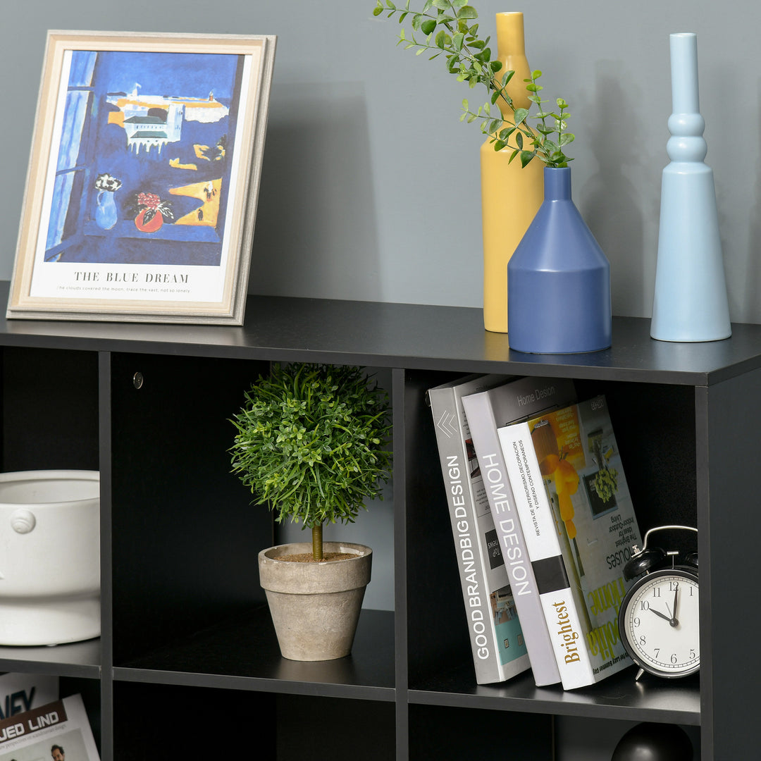 3-tier 9 Cubes Storage Unit Particle Board Cupboard Bookcase Organiser Home Office Shelves, Black