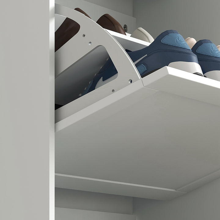 Modern Compact Three-Drawer Shoe Storage Cabinet - White