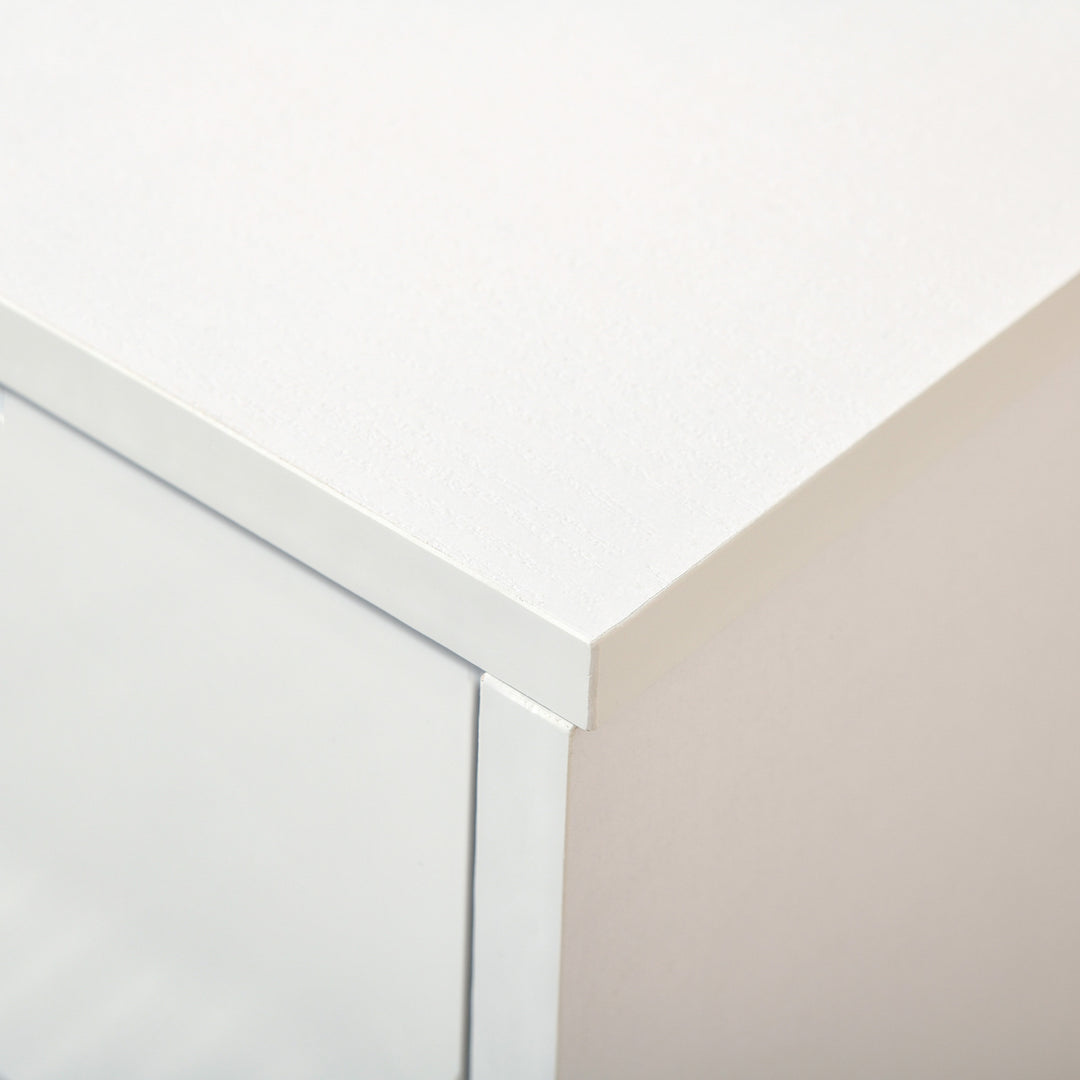 MCL Shoe Cabinet with 3 Flip Drawers, High Gloss Shoe Storage Cabinet with Top Drawer and Adjustable Shelves, Shoe Cupboard for 18 Pairs, White