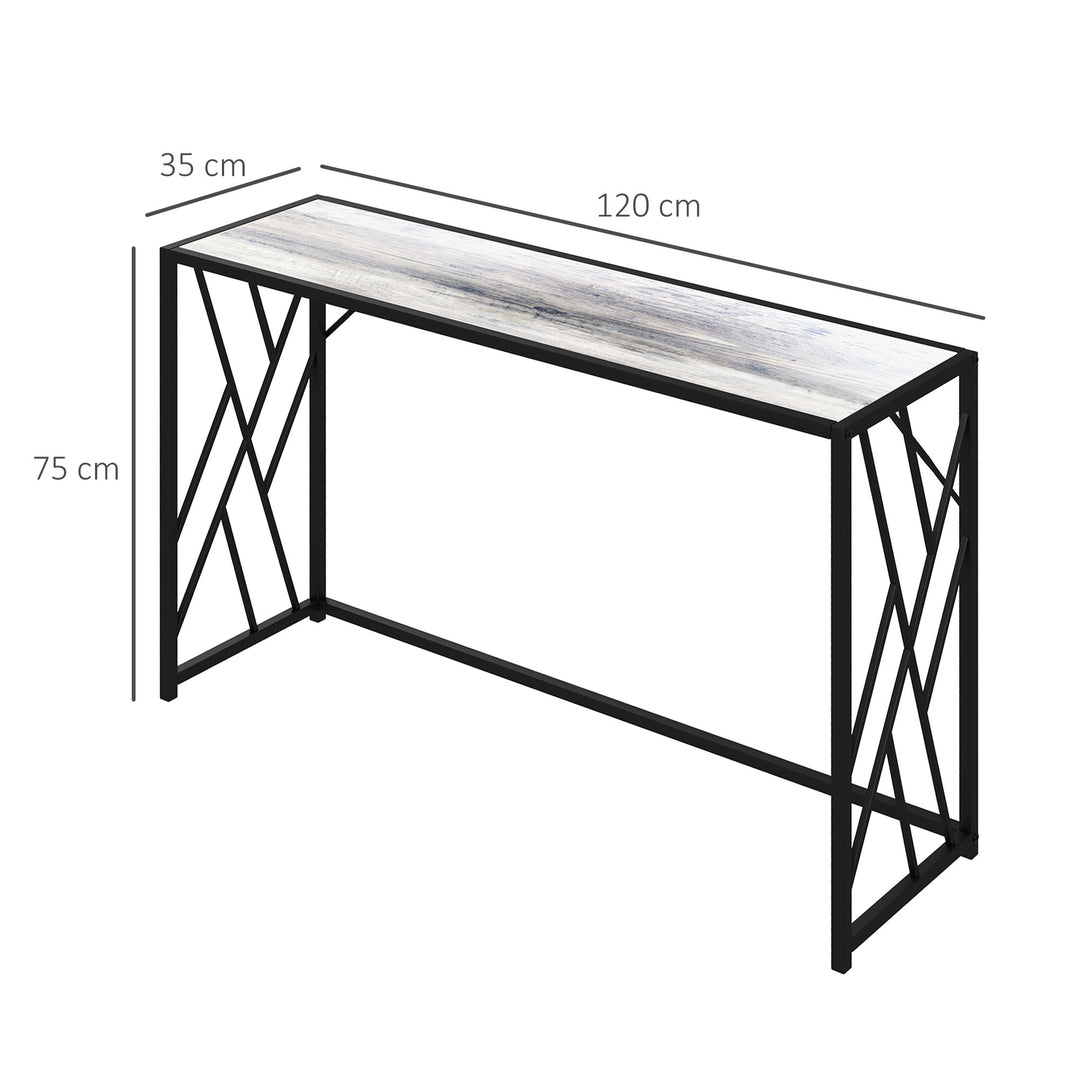 Console Table, Industrial Sofa Table with Metal Frame for Living Room, Hallway, 120 cm, Grey